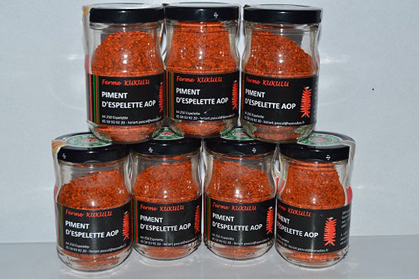Pots de poudre de piment d'Espelette de la ferme Kukulu